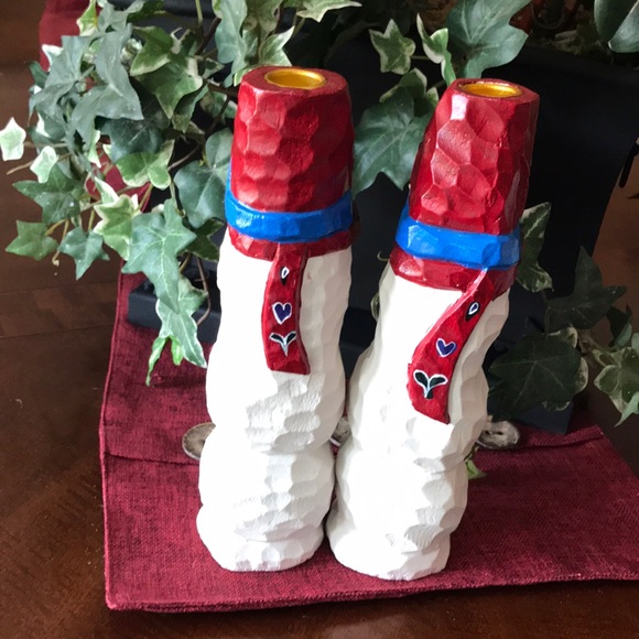 Pier 1 Holiday Holiday Decor 1 Tall Pair Of Wood Candlesticks